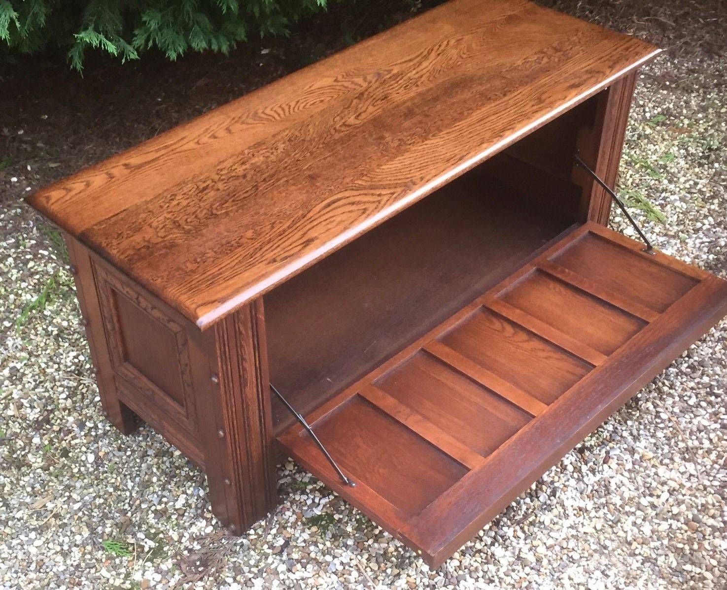 Superb Carved Oak Old Charm Rug Toy Chest/blanket Box/coffee Table Pertaining To Blanket Box Coffee Tables (View 18 of 30)