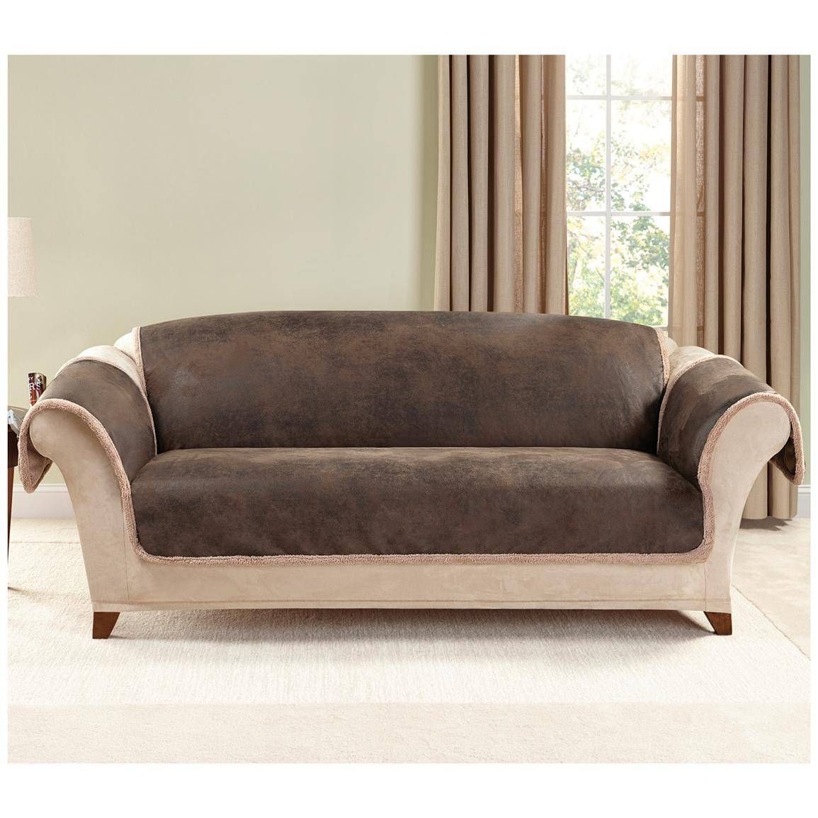 Sure Fit® Leather Furn Friend Sofa Slipcover – 581243, Furniture With Regard To Slipcover For Leather Sofas (View 5 of 30)