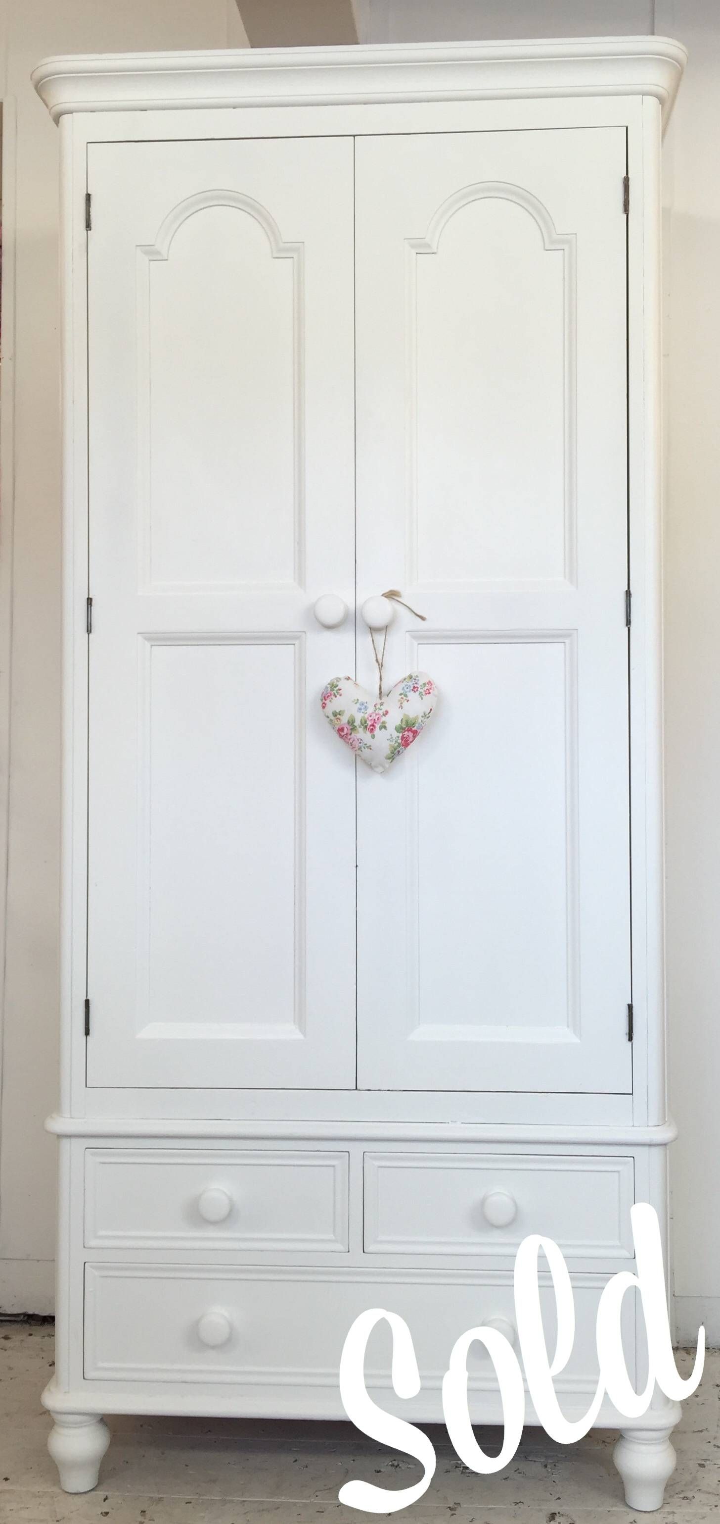 Tall White Double Drawer Based Wardrobe – Home Sweet Homehome Regarding Tall White Wardrobes (View 4 of 15)