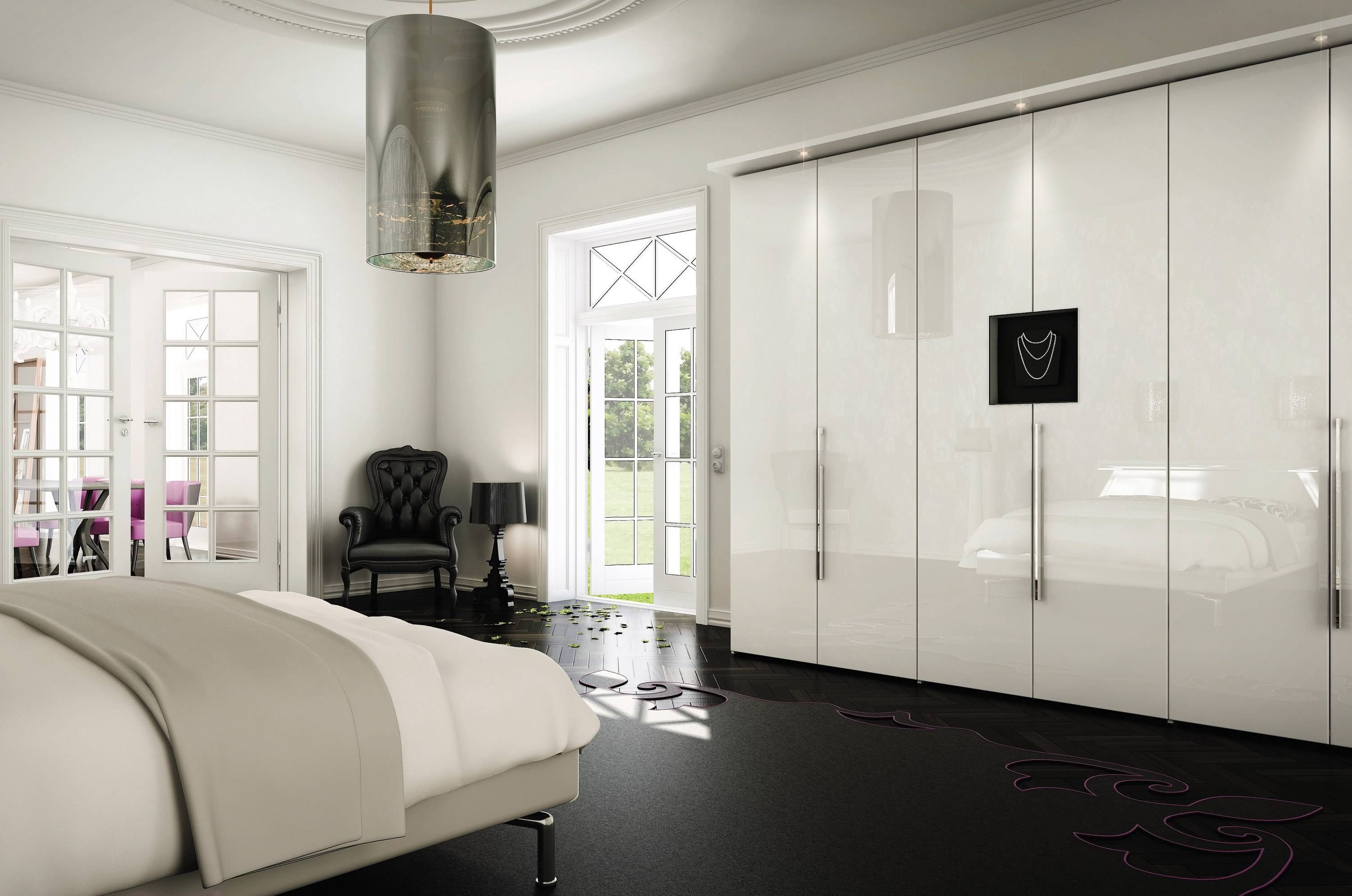 Tall White Gloss Wardrobes High Bedroom Furniture Ebay Black Regarding Tall White Gloss Wardrobes (View 3 of 15)
