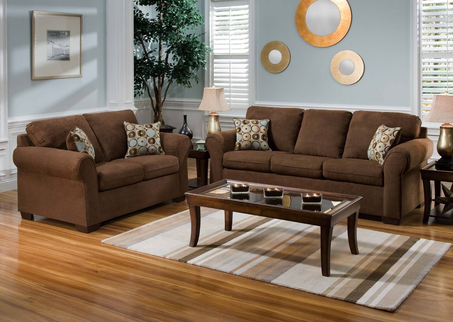 Tan Living Room Printed Armchairs Calming Color Schemes White Shag Within Comfy Floor Seating (View 24 of 30)