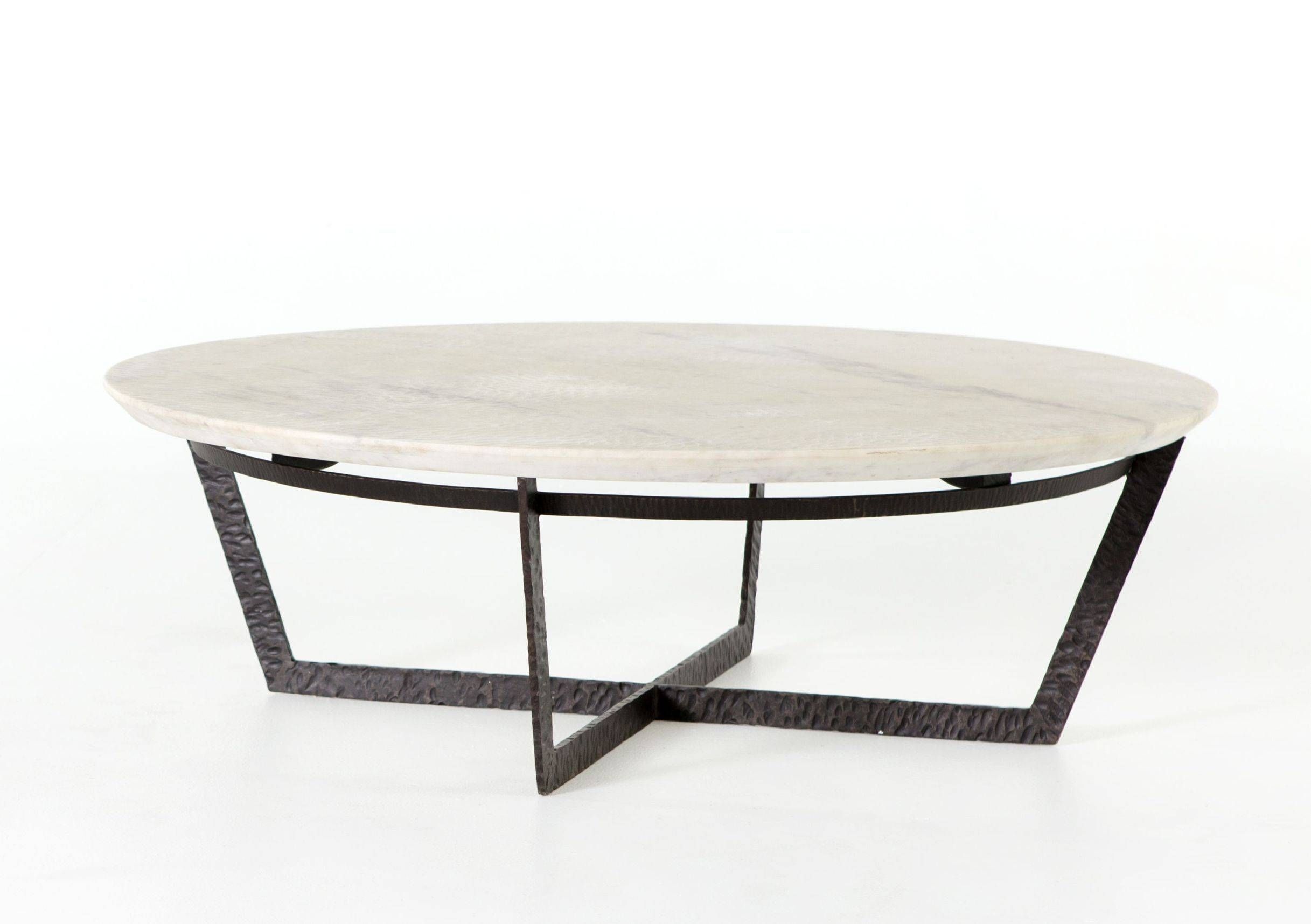 Textured Marble And Iron Coffee Table – Mecox Gardens Pertaining To Marble And Metal Coffee Tables (View 21 of 30)