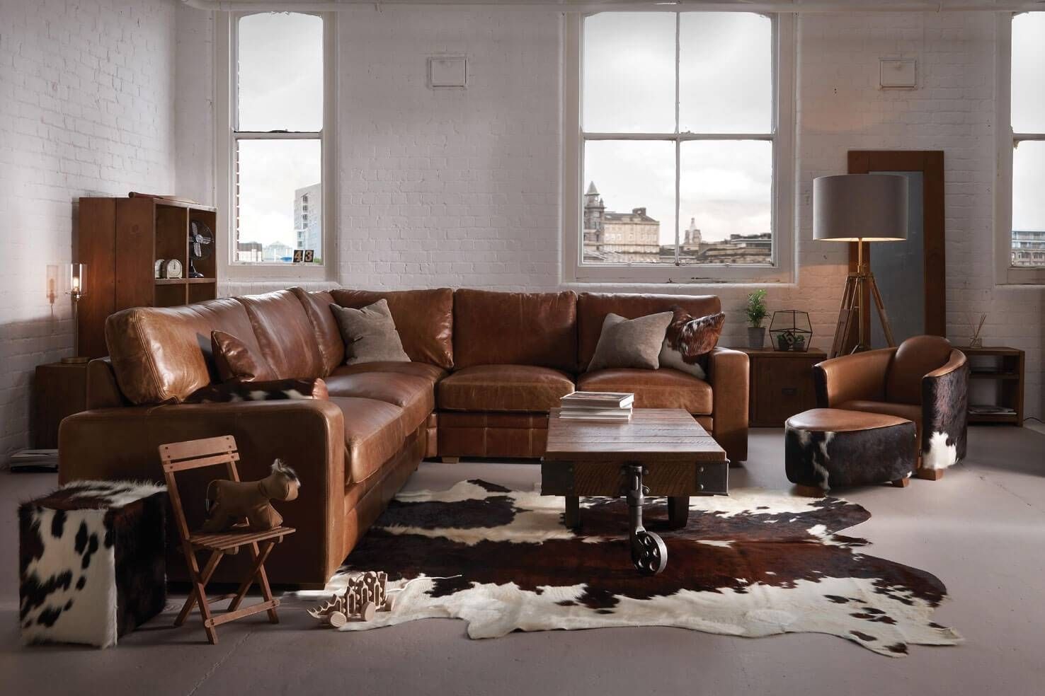 The Square Arm Leather Corner Sofaindigo Furniture With Regard To Corner Sofa Chairs (Photo 27 of 30)