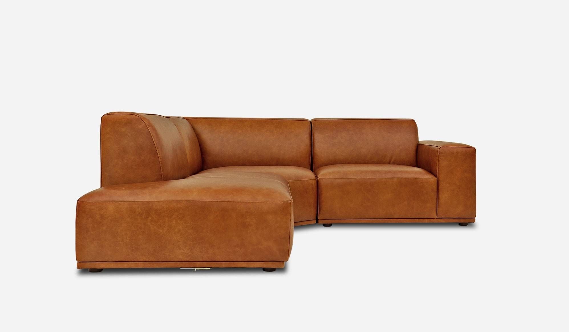 Todd Sectional Chaise Sofa Left Hand Facing Leather, Camel Pertaining To Camel Sectional Sofa (View 10 of 30)