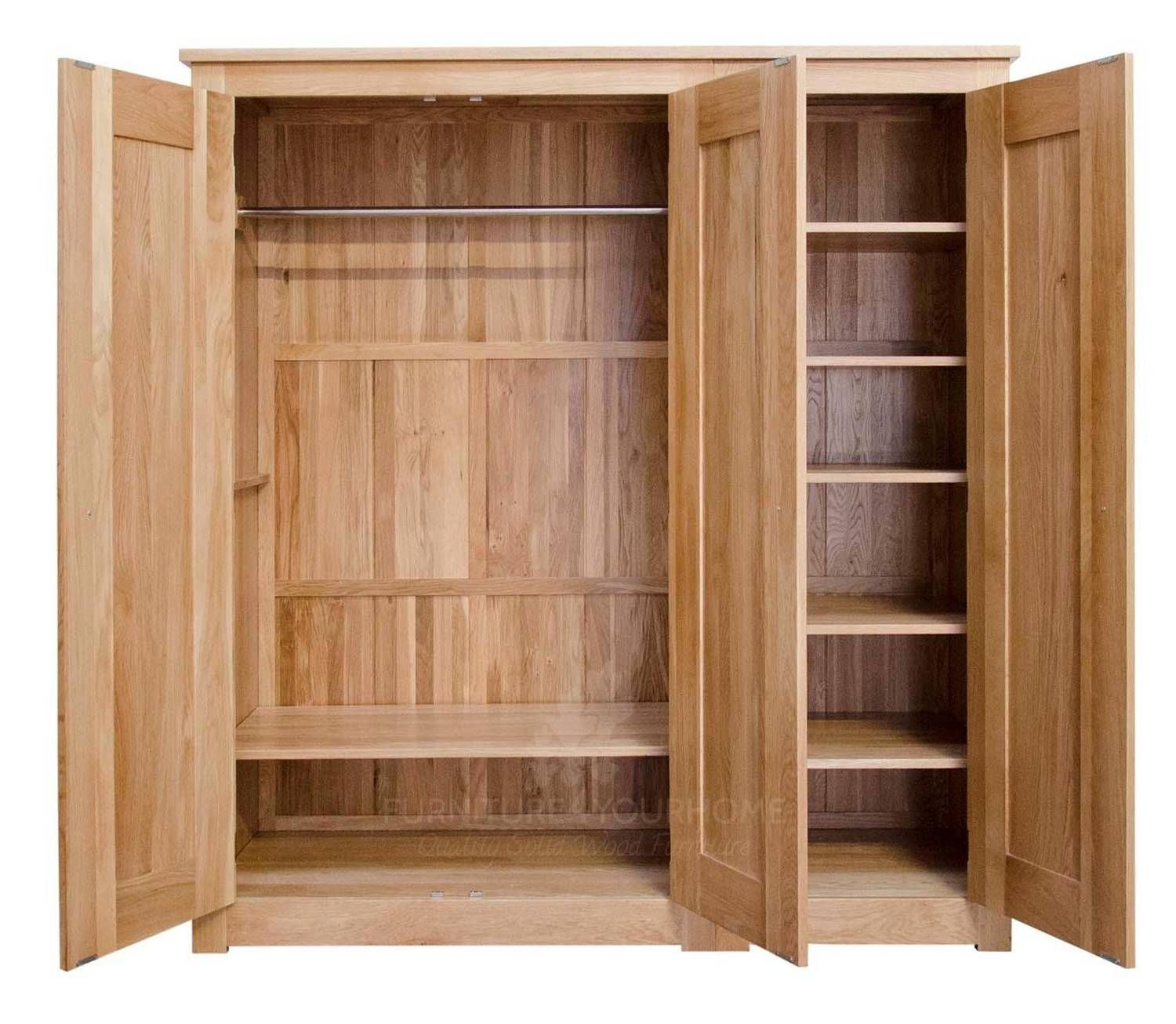 Torino Solid Oak Large 3 Door Wardrobe | Furniture4yourhome Pertaining To Large Oak Wardrobes (Photo 4 of 15)