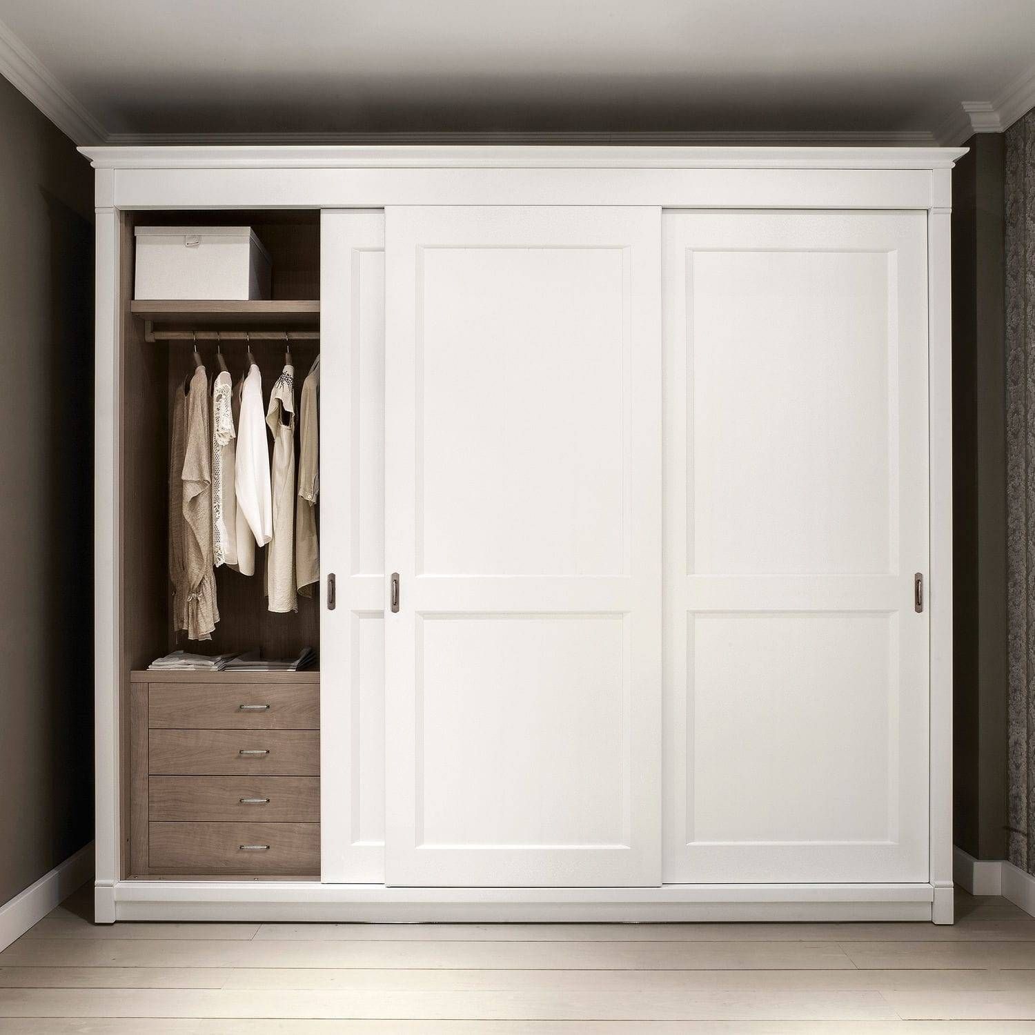 Traditional Wardrobe / Solid Wood / Sliding Door – 15 – Minacciolo Intended For Solid Wood Fitted Wardrobe Doors (View 16 of 30)