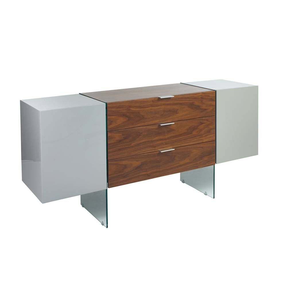Treble Sideboard Light Grey And Walnut – Dwell With Regard To Fully Assembled Sideboards (Photo 27 of 30)