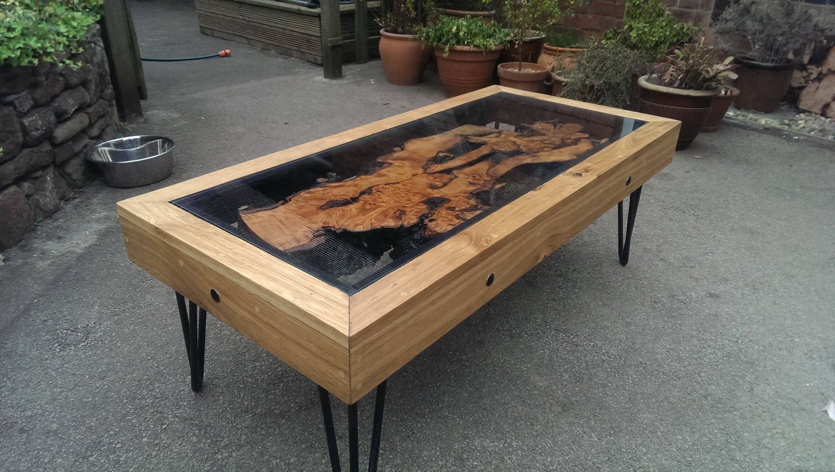 Tree Root, Oak And Glass Coffee Table: Reborn From Disaster Within Glass And Oak Coffee Tables (Photo 23 of 30)