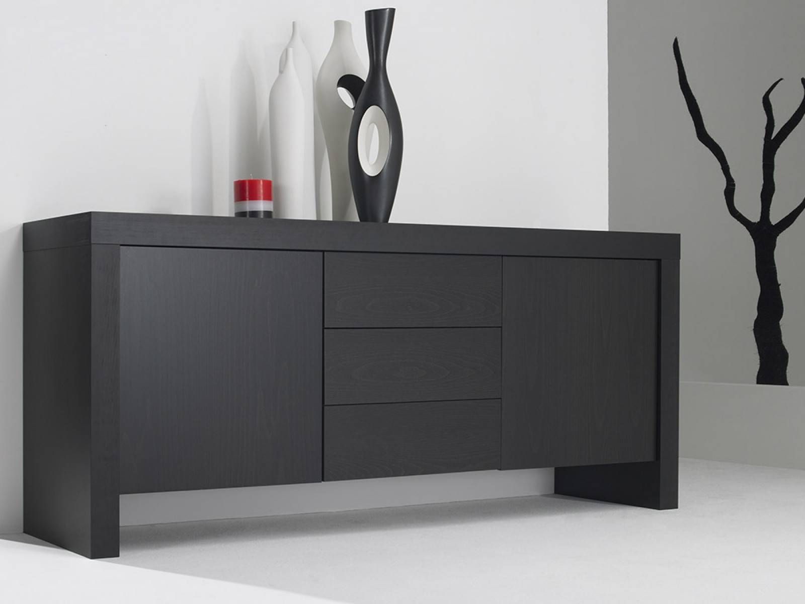 Tremendous Modern Dark Grey Sideboard Design With Two Cabinet Intended For Grey Sideboards (View 21 of 30)