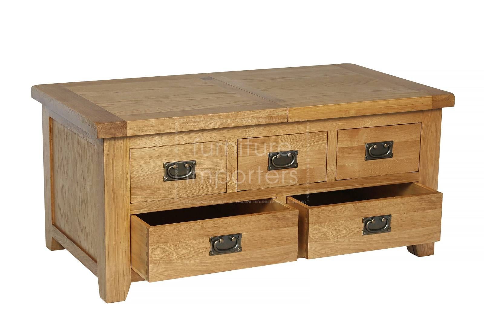 Trewick Oak Storage Unit | Trewick Oak Range | Furniture Importers Inside Cd Storage Coffee Tables (View 5 of 30)