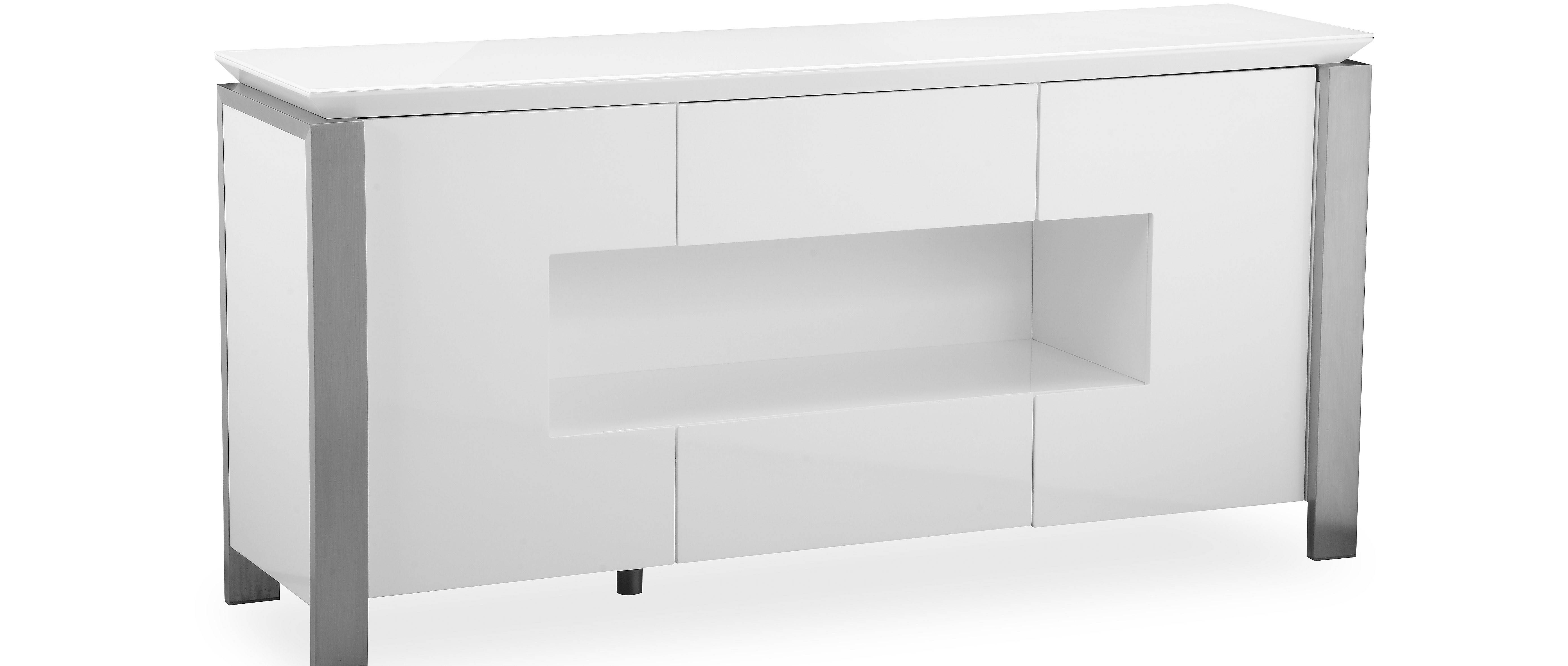 Tribeca – L.e.d. Display Sideboard – White High Gloss Inside Cheap White High Gloss Sideboards (Photo 17 of 30)