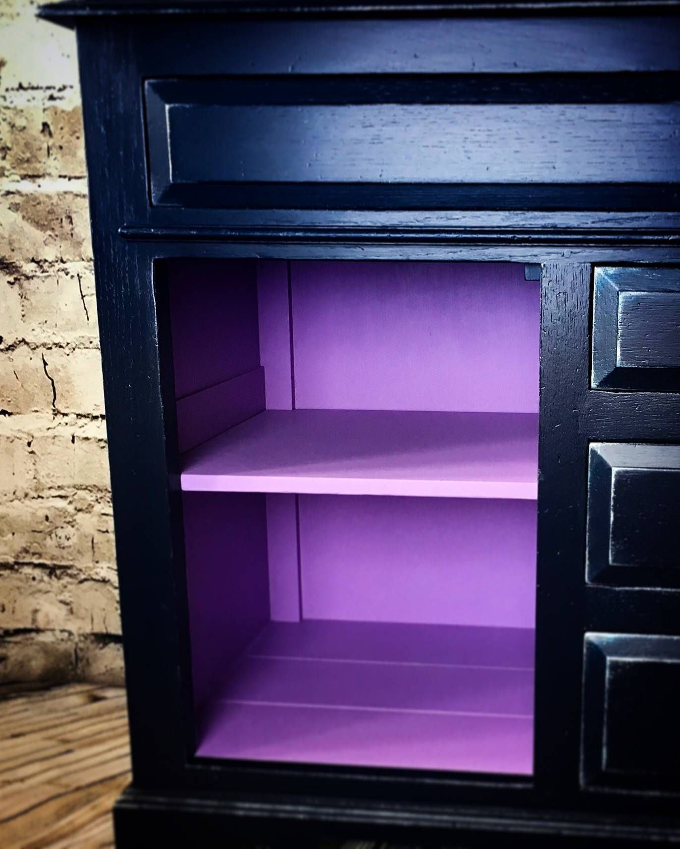 Tudor Oak Navy Purple And Silver Sideboard – Studio27 Throughout Purple Sideboards (View 11 of 30)