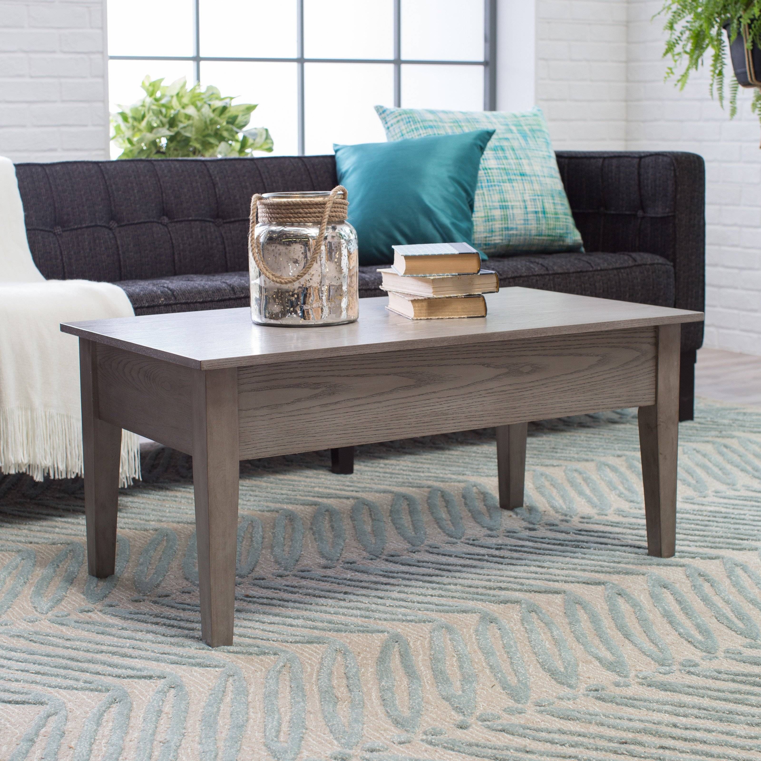 Turner Lift Top Coffee Table – Gray | Hayneedle Pertaining To Coffee Table With Raised Top (Photo 14 of 30)