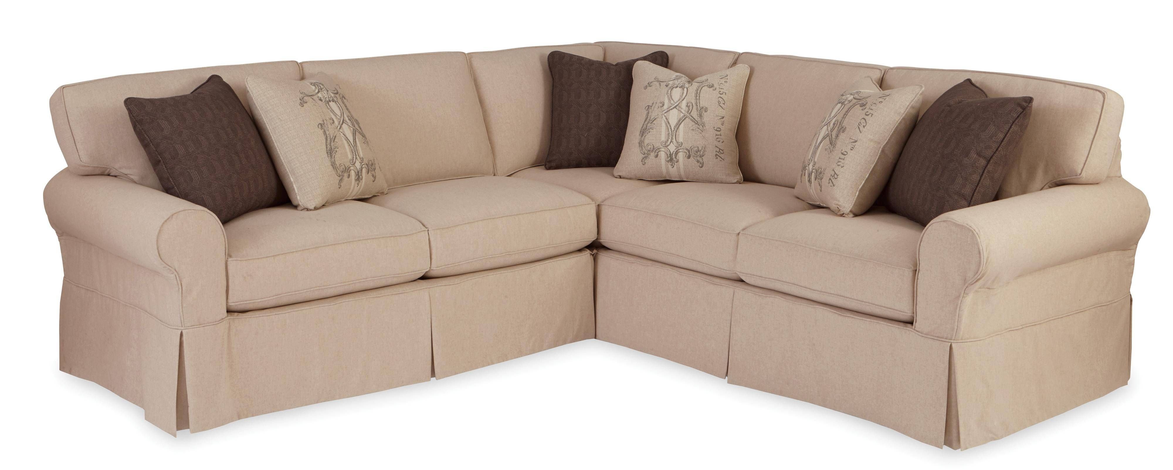 Two Piece Slipcovered Sectional Sofa With Raf Return Sofa For 10 Piece Sectional Sofa (Photo 152 of 299)