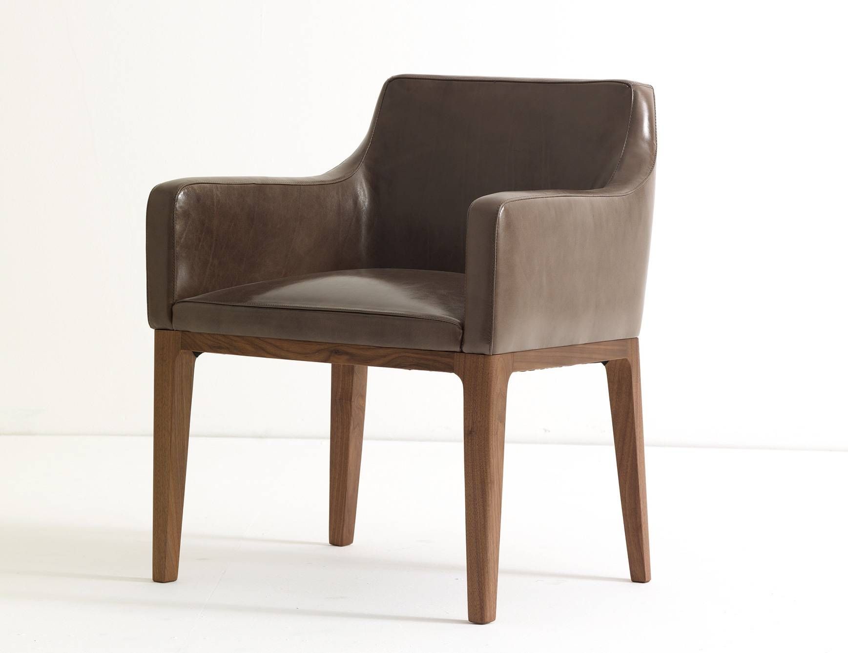 Ulivi Lola Dining Armchair Brown Leather | Nella Vetrina Within Small Arm Chairs (Photo 27 of 30)