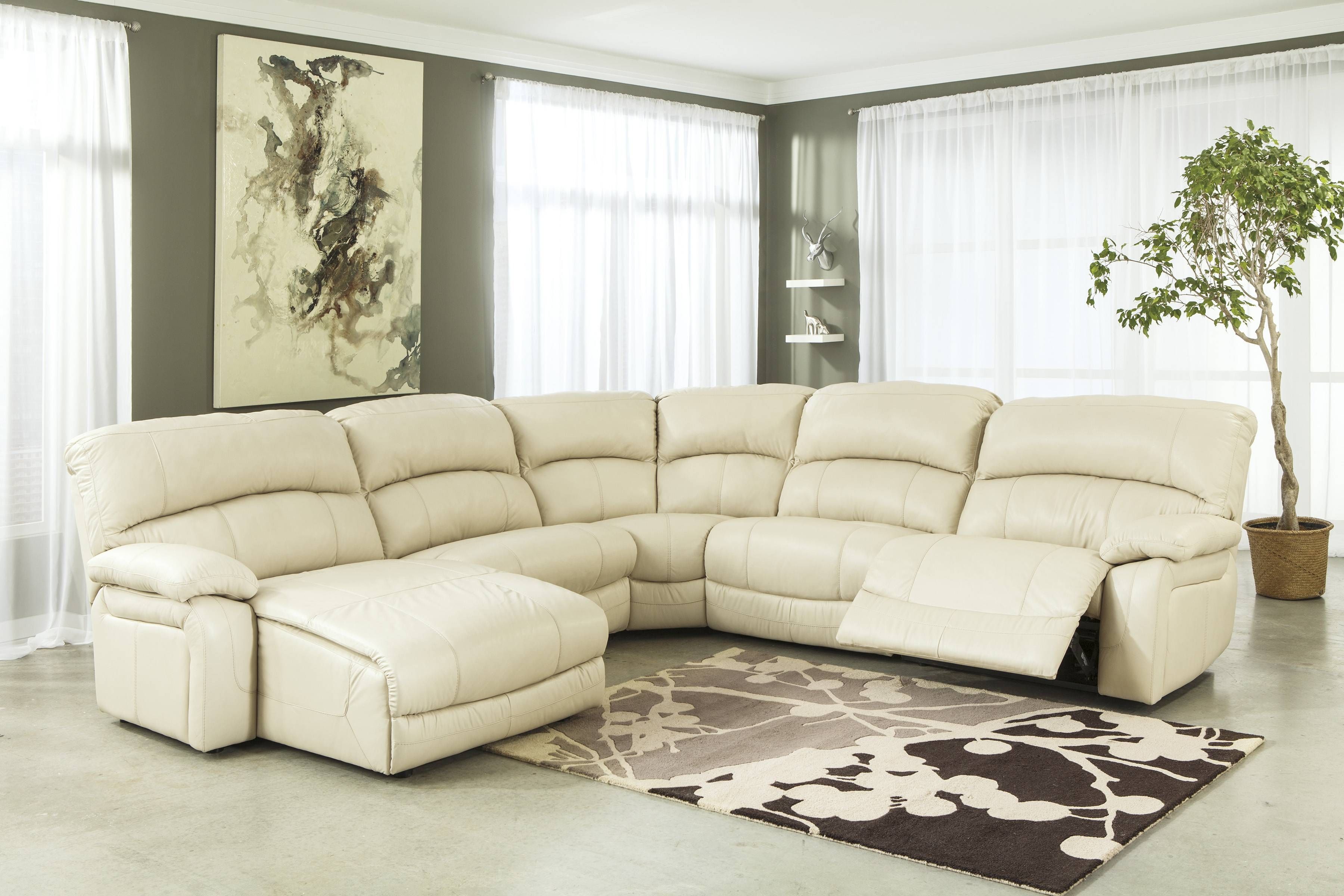 leather sectional sofa cream white