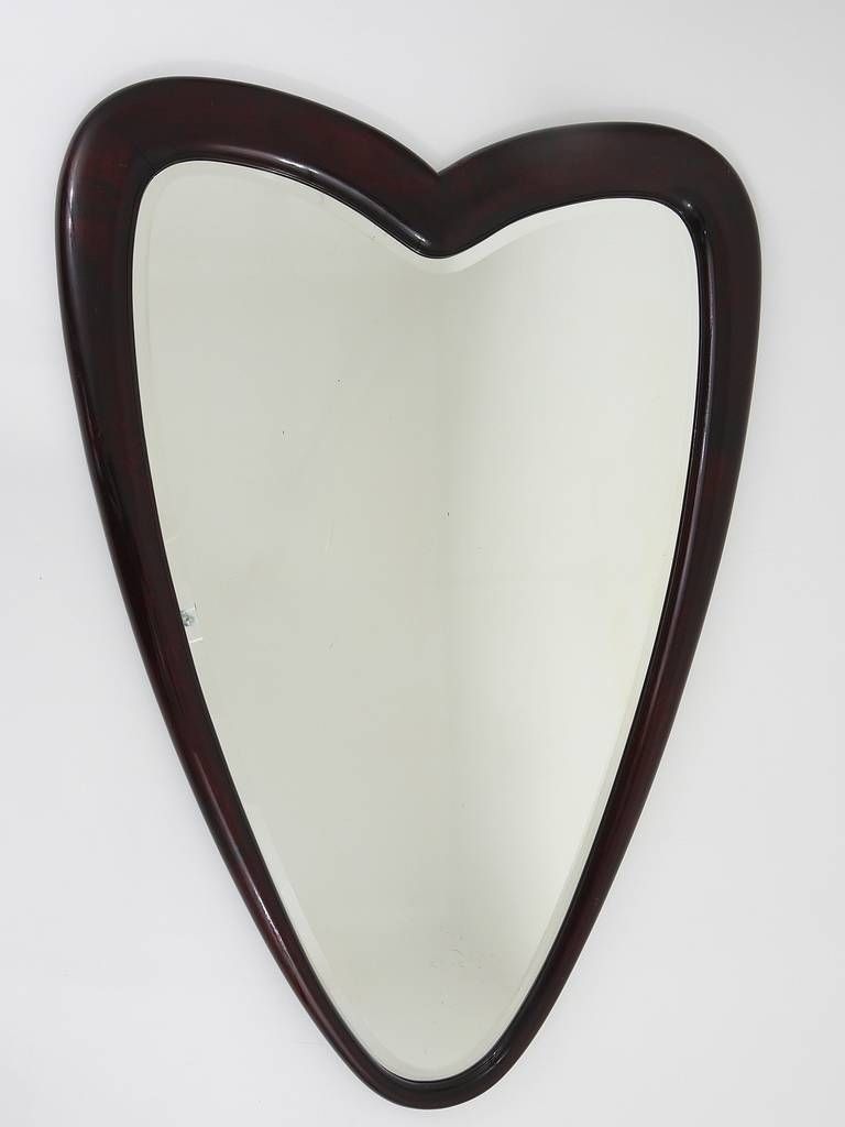 Unusual Heart Shaped Wall Mirror, Italy, 1940s At 1stdibs Pertaining To Unusual Wall Mirrors (View 11 of 25)