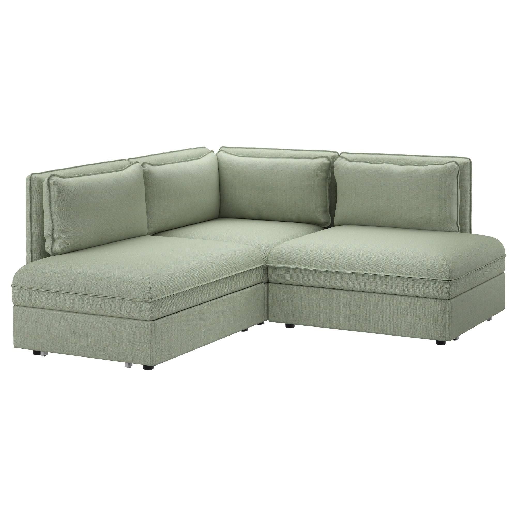 Vallentuna Sleeper Sectional, 2 Seat – Orrsta Beige/hillared Green Pertaining To 2 Seat Sectional Sofas (View 24 of 30)