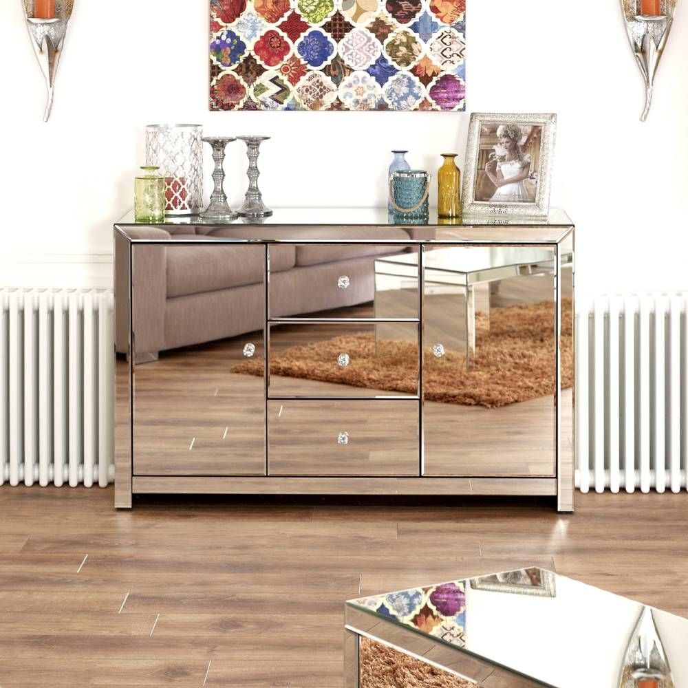 Venetian Mirrored Large Sideboard With Venetian Mirrored Sideboards (Photo 8 of 30)