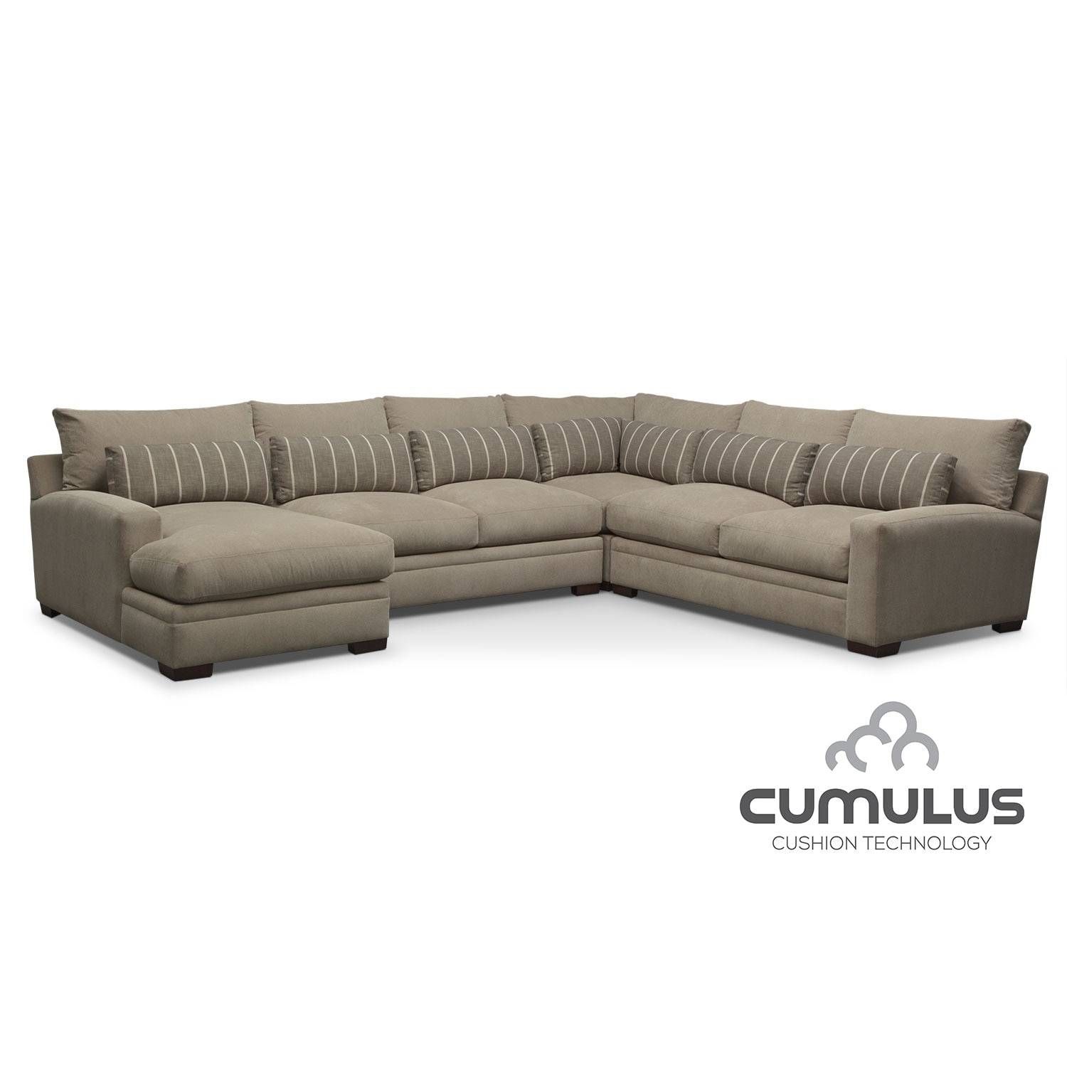 Ventura 2 Piece Right Facing Sectional – Buff | American Signature For 6 Piece Modular Sectional Sofa (View 23 of 30)