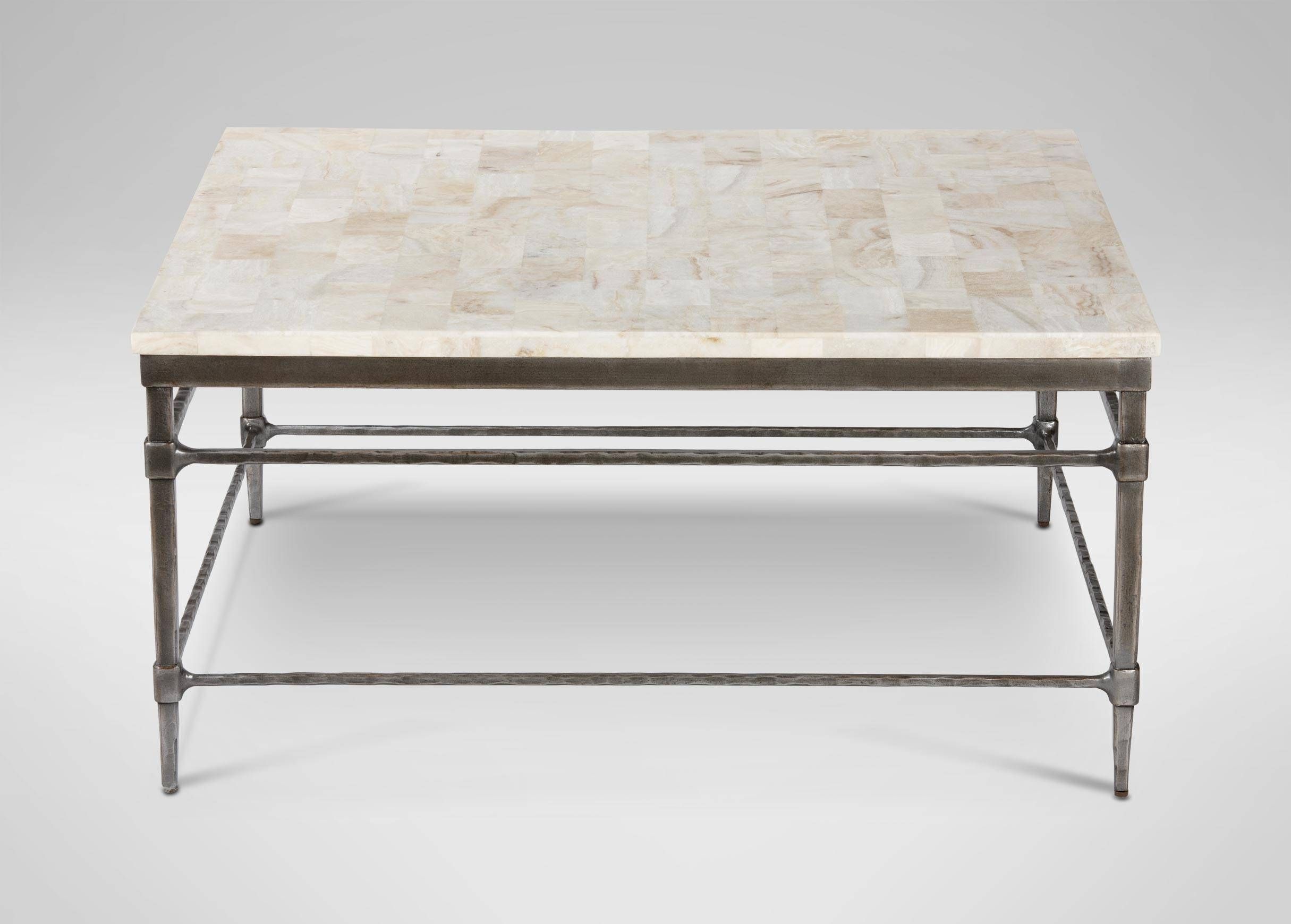 Vida Square Stone Top Coffee Table | Coffee Tables With Metal Square Coffee Tables (Photo 10 of 30)
