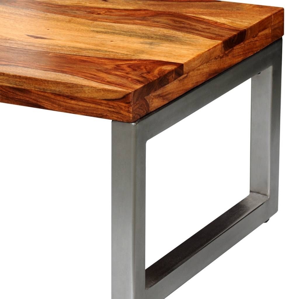 Vidaxl.co.uk | Solid Sheesham Wood Coffee Table With Steel Leg Throughout Sheesham Coffee Tables (Photo 25 of 30)