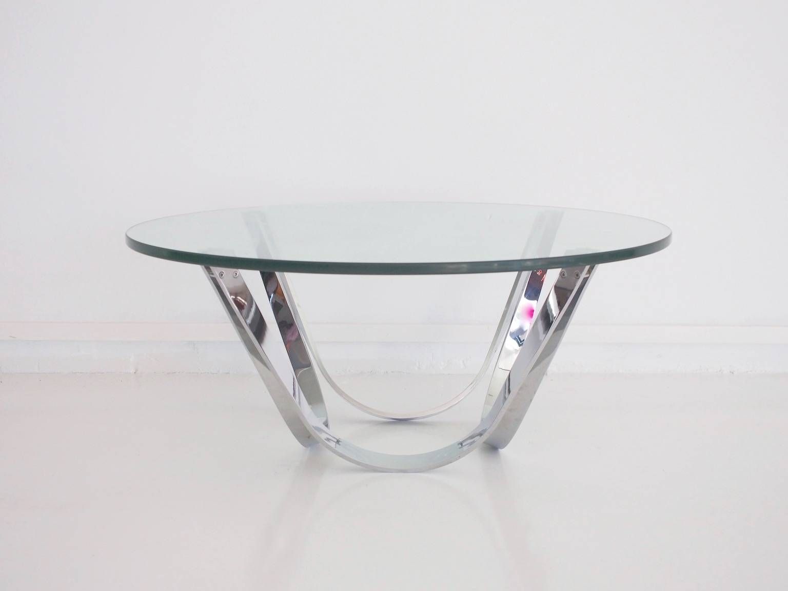 Vintage Chrome And Glass Coffee Tableroger Sprunger For Dunbar Within Chrome Glass Coffee Tables (View 7 of 30)