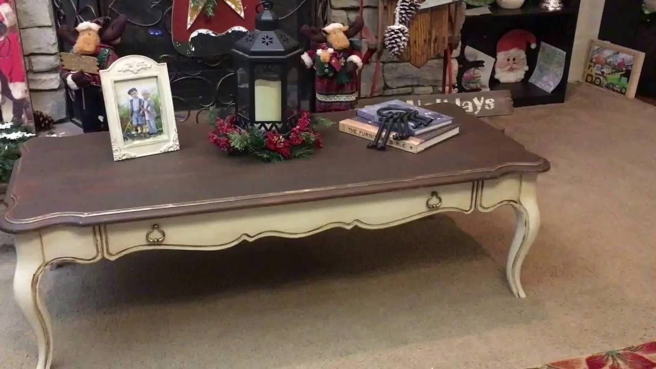 Vintage Distressed French Country Coffee Table – Youtube Within Country French Coffee Tables (Photo 16 of 30)