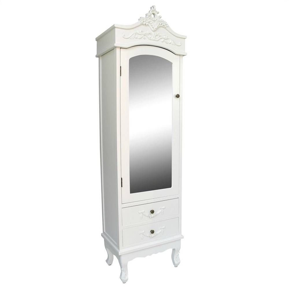 Vintage French Mirrored Wardrobe Pertaining To Single White Wardrobes With Drawers (View 15 of 15)