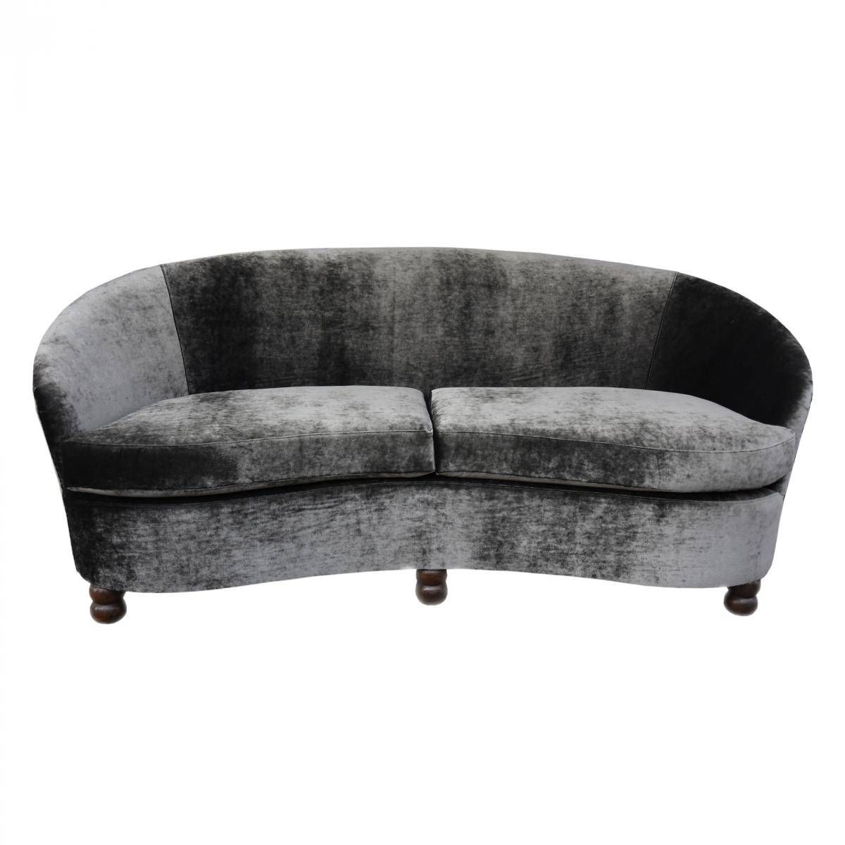 Vintage Italian Curved Sofa For Sale At Pamono Within Circular Sofa Chairs (Photo 21 of 30)
