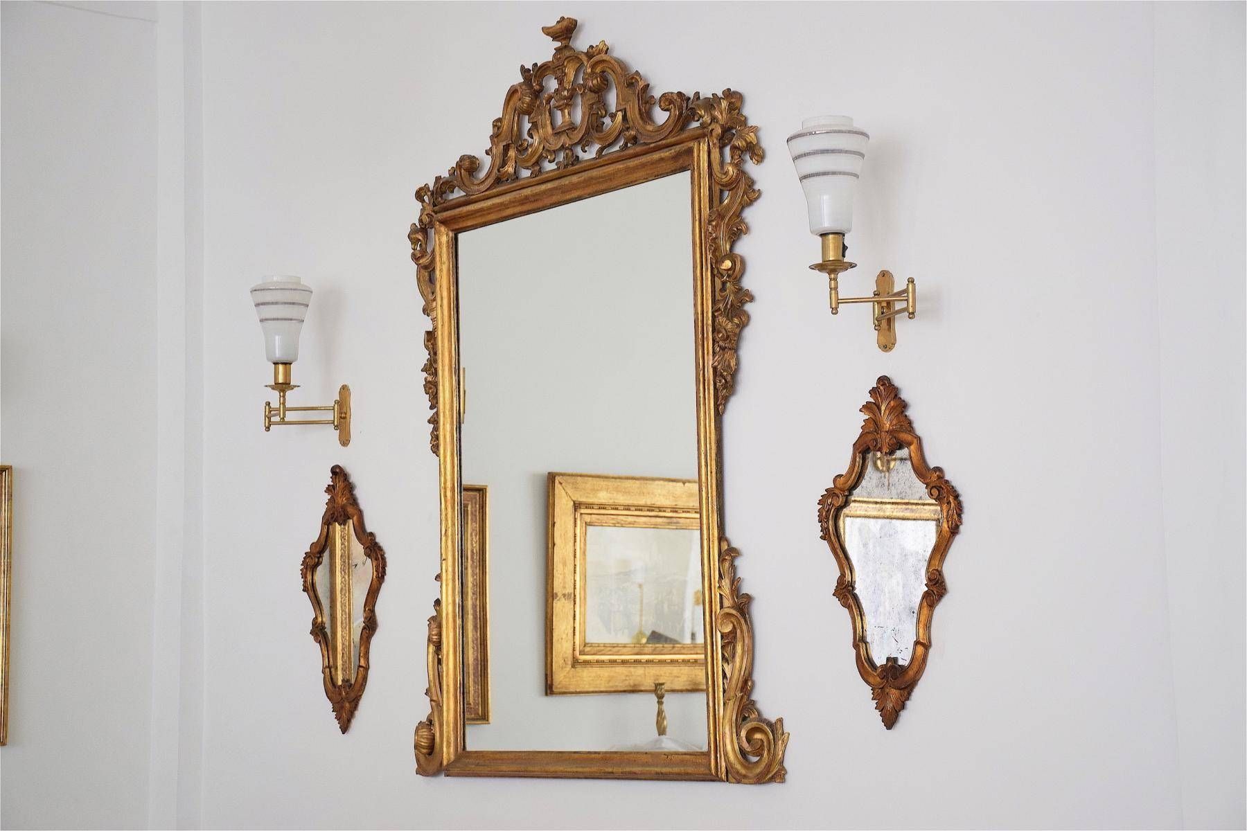 Vintage Italian Gilded Mirrors, Set Of 2 For Sale At Pamono For Gilded Mirrors (Photo 22 of 25)