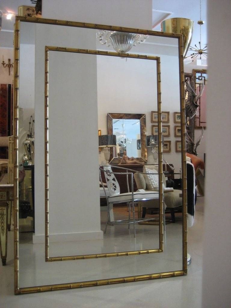 Vintage Large Gilt Faux Bamboo Mirror At 1stdibs For Large Gilt Mirrors (View 17 of 25)