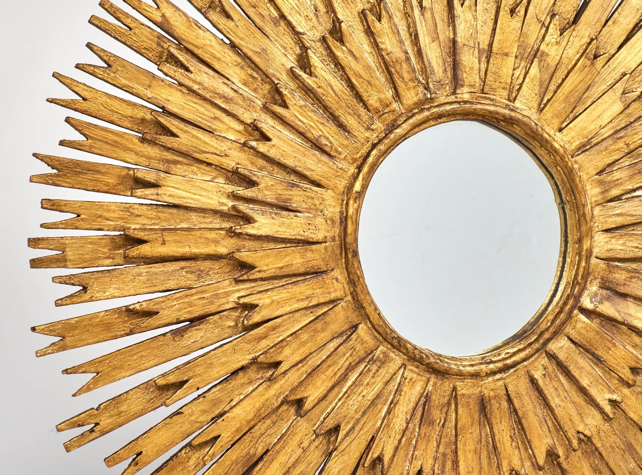 Vintage Large Gold Leaf Sunburst Mirror – Jean Marc Fray Intended For Large Sunburst Mirrors (Photo 13 of 25)