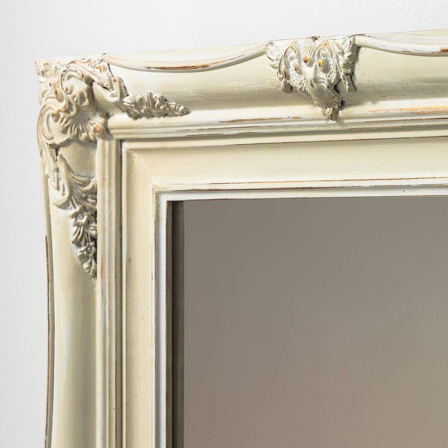 Vintage Ornate Hand Painted Mirrorhand Crafted Mirrors Regarding Cream Vintage Mirrors (View 3 of 25)