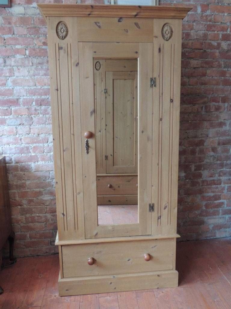 Vintage Style Wardrobe With Mirror And Key (delivery) | In Eltham Pertaining To Vintage Style Wardrobes (View 3 of 15)
