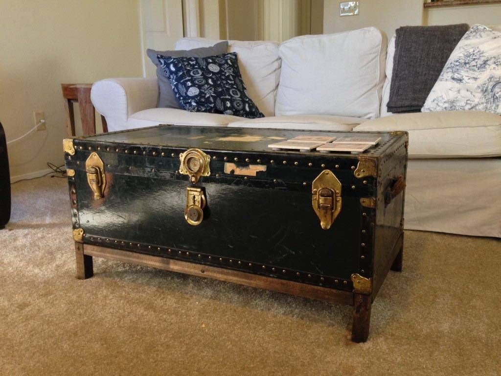 Vintage Trunk Coffee Table | Coffee Table Design Ideas Throughout Antique Glass Pottery Barn Coffee Tables (Photo 28 of 30)