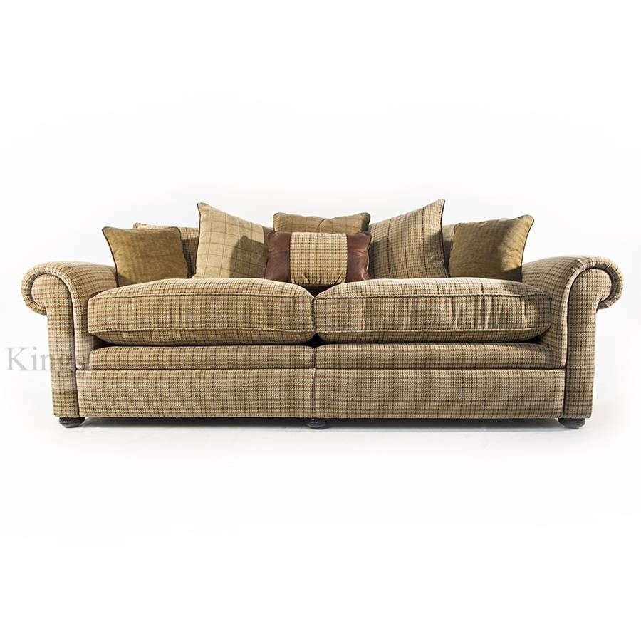 Wade Upholstery Barnaby Small Sofa Leather And Fabric Formal Back Throughout Tweed Fabric Sofas (View 3 of 30)
