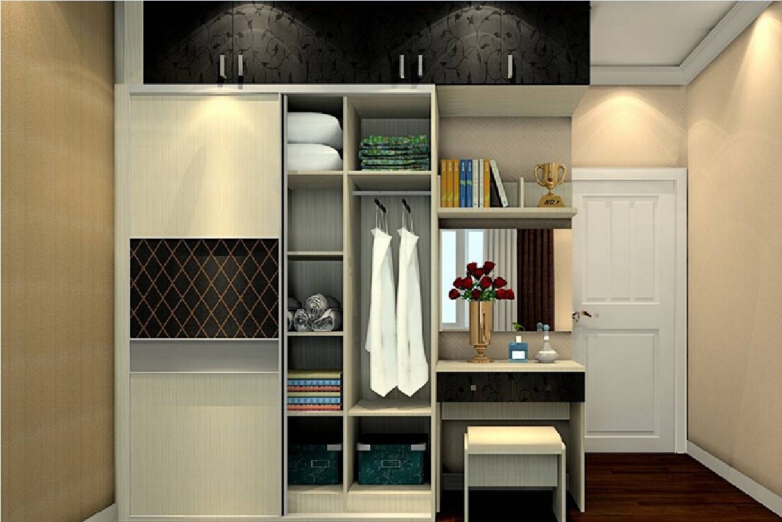 Wardrobe With Dressing Table. More Views. Antijump Sliding With Regard To Wardrobes And Dressing Tables (Photo 1 of 15)