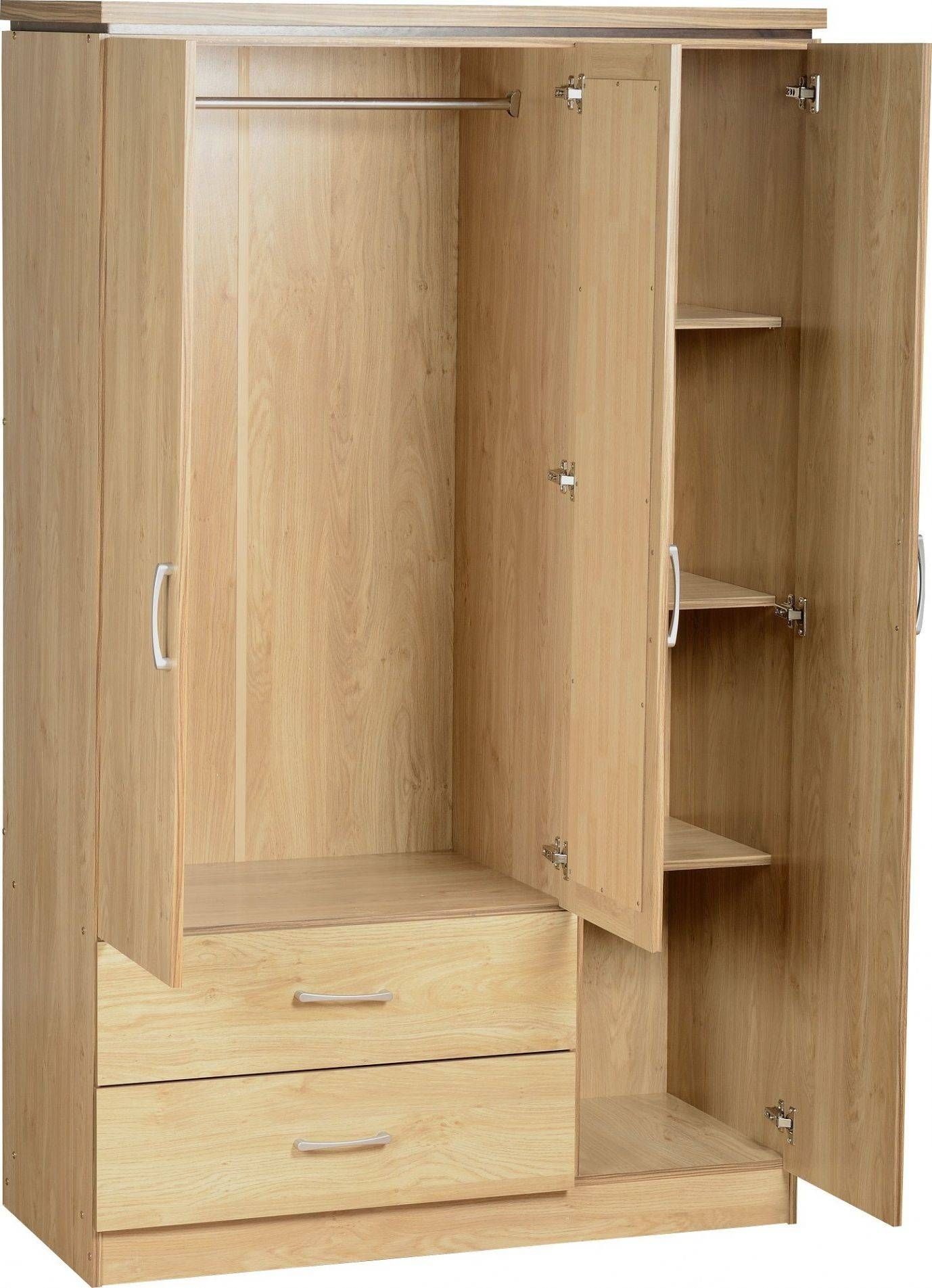 Wardrobes With Shelves, Ca Baumhaus Amelie Oak Childrens Kids Pertaining To 3 Door Wardrobe With Drawers And Shelves (View 1 of 30)