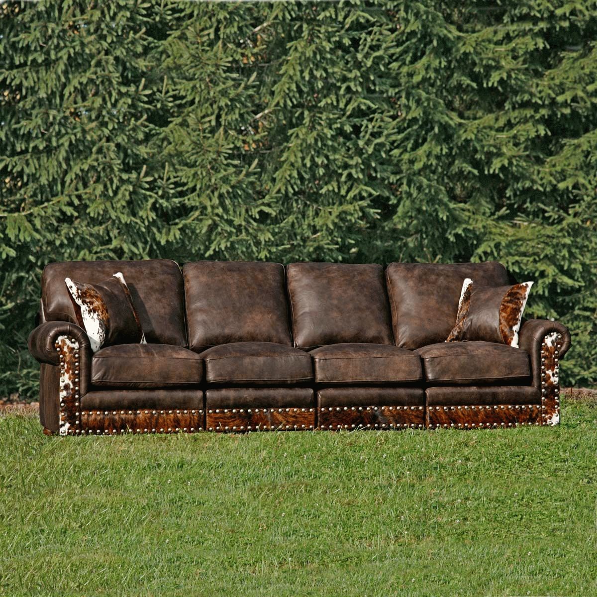 Western Furniture: Hinsdale Stallone Sectional Sofa With Hair On Inside Western Style Sectional Sofas (Photo 26 of 30)