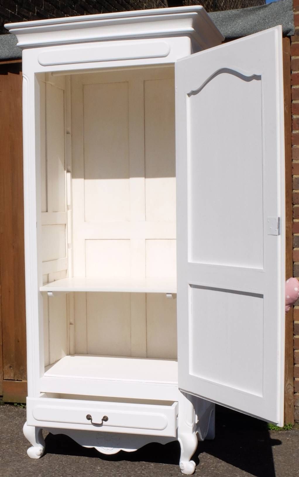 White French Style Single Door Wardrobe – Home Sweet Homehome Intended For French Style White Wardrobes (View 8 of 15)