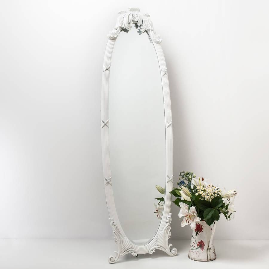 White Full Length Chevalhand Crafted Mirrors Inside Full Length Vintage Mirrors (Photo 24 of 25)