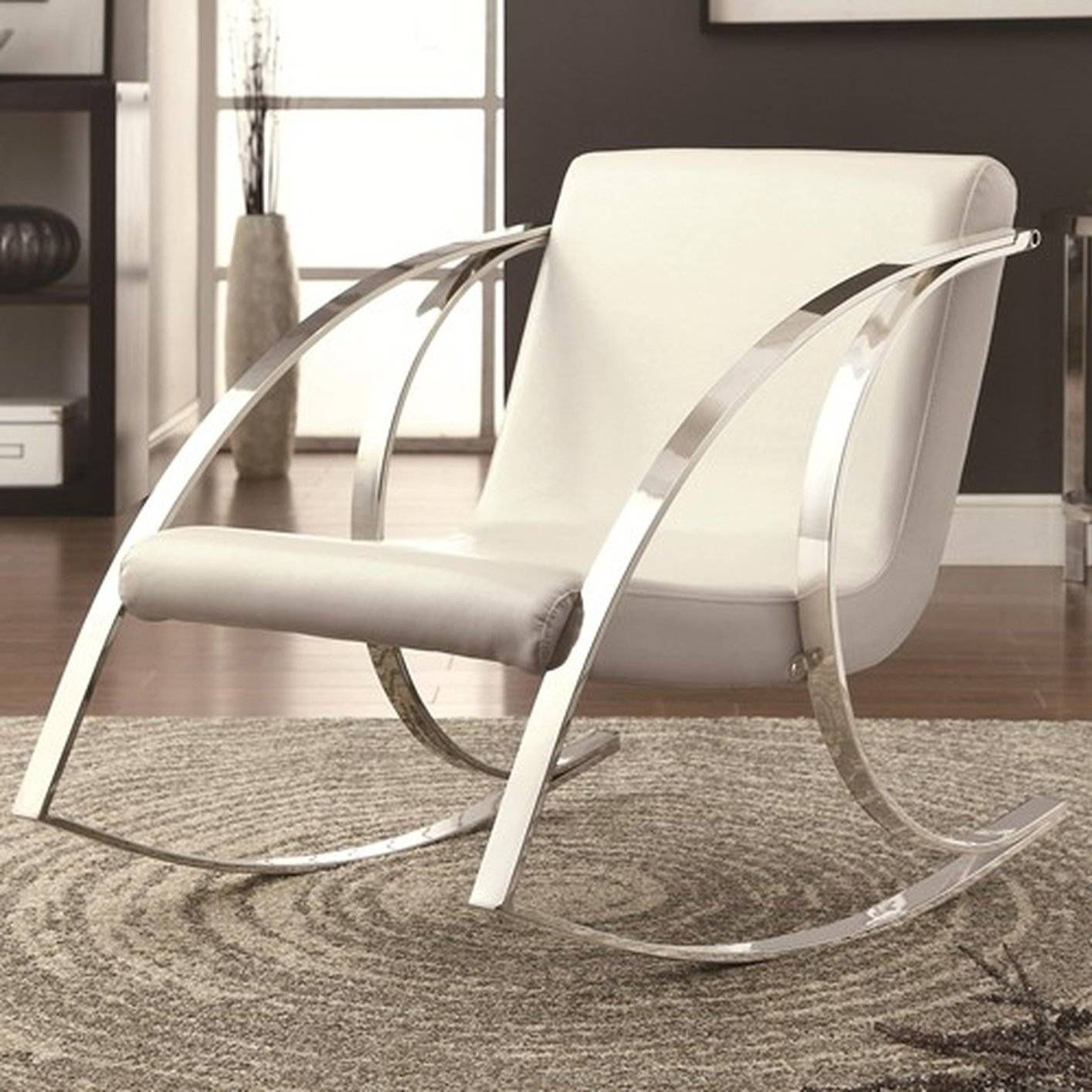 White Leather Rocking Chair – Steal A Sofa Furniture Outlet Los For Rocking Sofa Chairs (View 22 of 30)