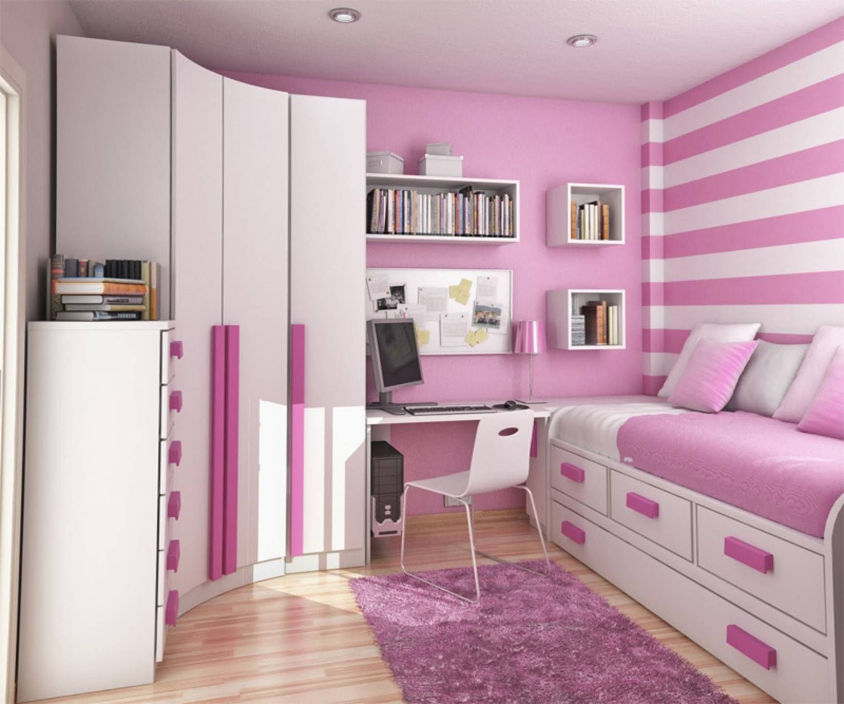 White Wooden Corner Wardrobe With Pink Handles Connectedpink With Regard To Childrens Pink Wardrobes (View 7 of 30)