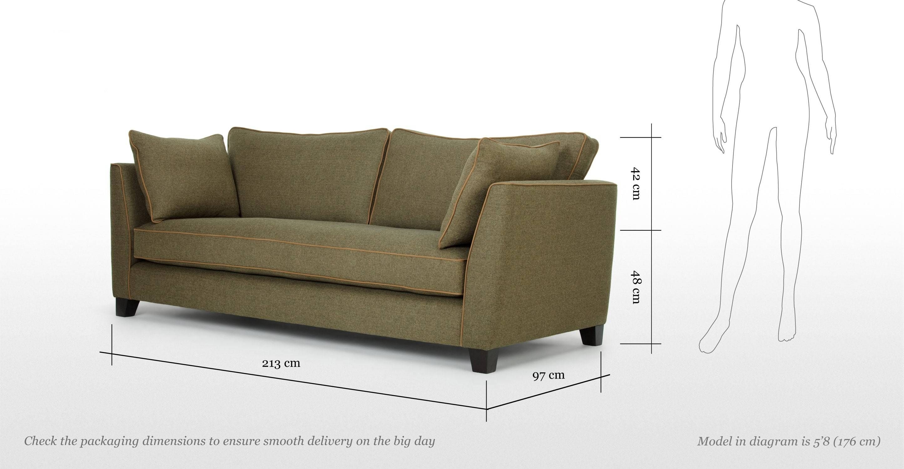 Wolseley 3 Seater Sofa In Wool Tweed | Made Within Tweed Fabric Sofas (View 25 of 30)