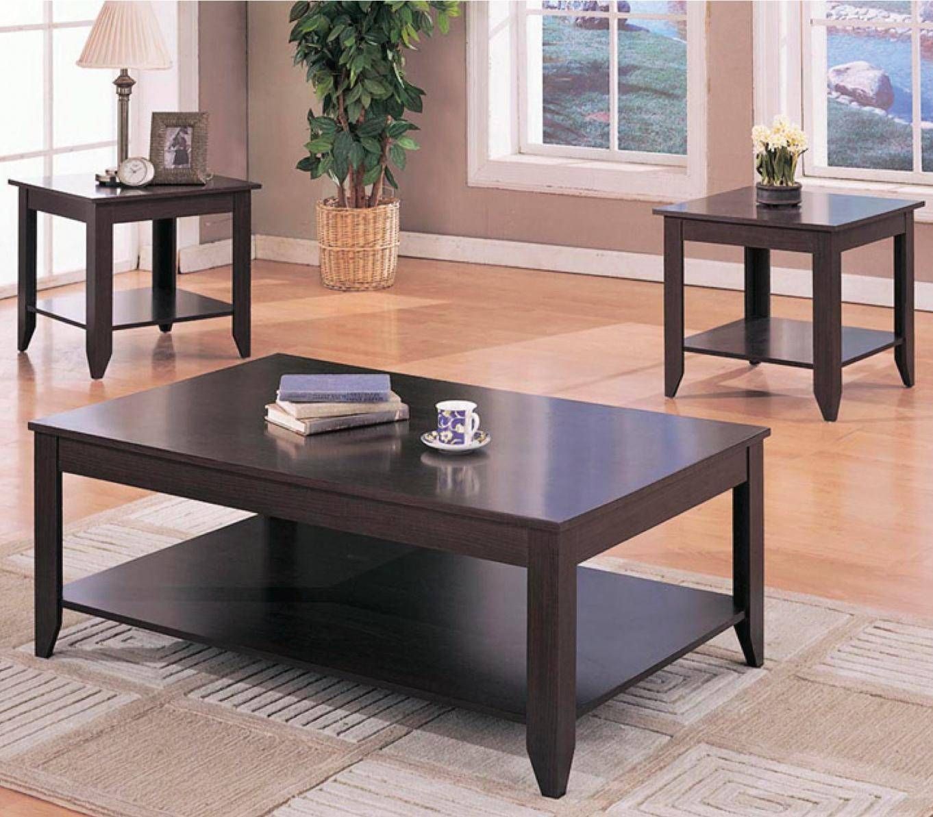 Wood Coffee Table And End Table Sets | Coffee Tables Decoration Regarding Contemporary Coffee Table Sets (View 20 of 30)
