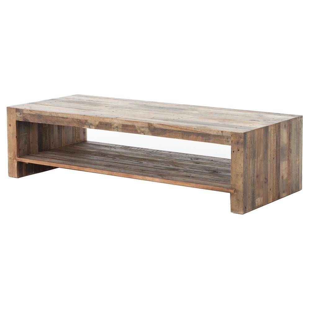 Wynn Modern Rustic Lodge Chunky Reclaimed Wood Rectangle Coffee Throughout Chunky Rustic Coffee Tables (Photo 30 of 30)