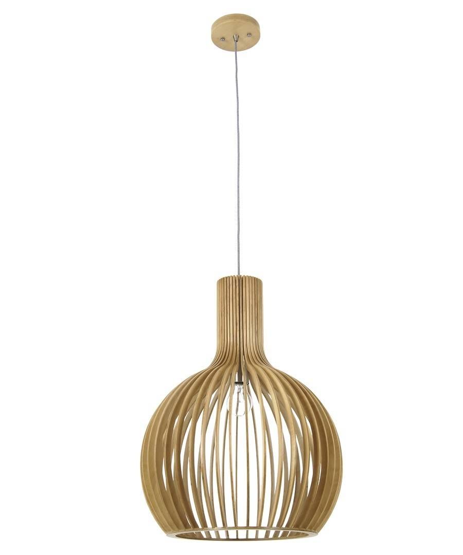 1 Light 450mm Pendant In Natural Wood In Wooden Pendant Lights (View 8 of 15)