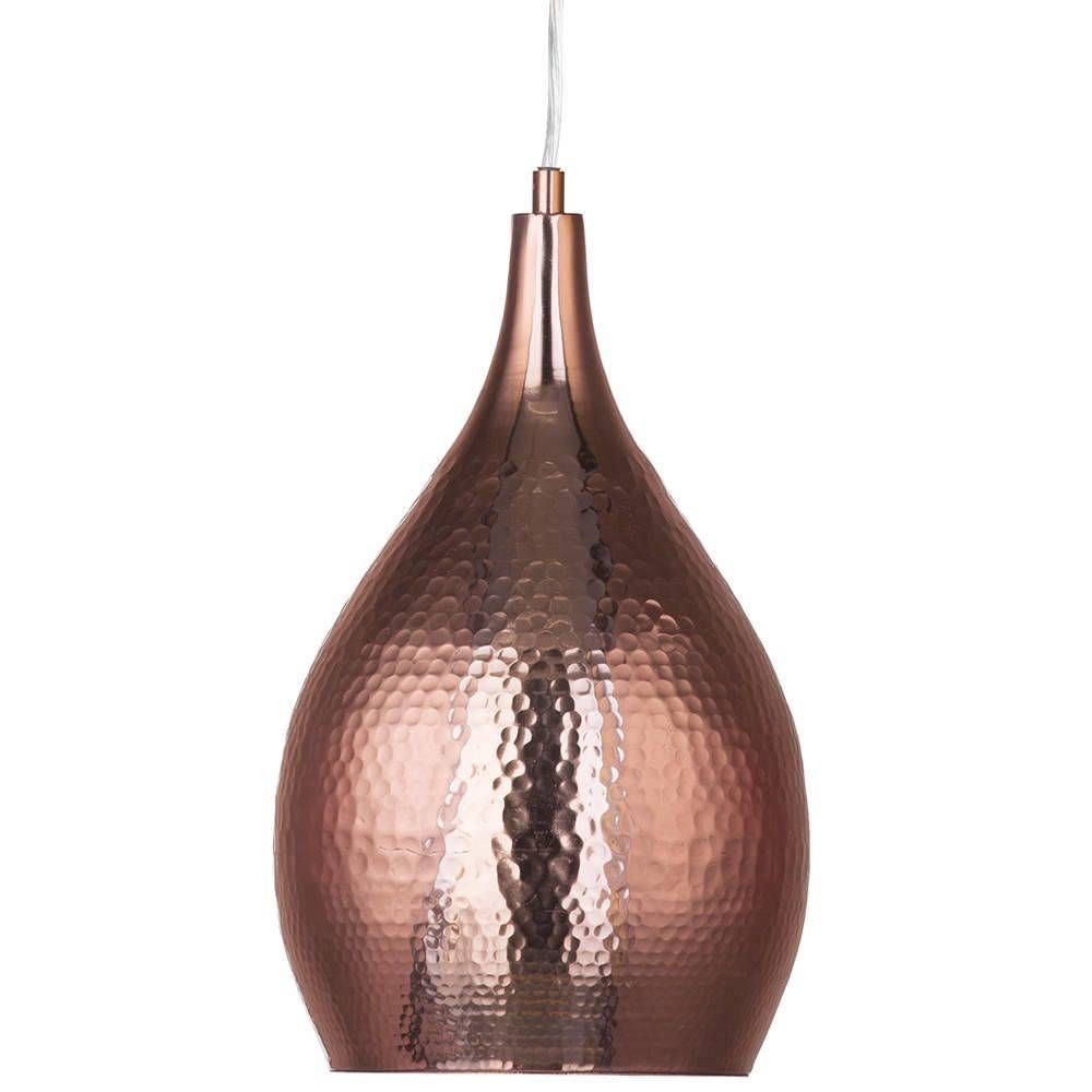 1 Light Ceiling Pendant With Hammered Shade – Copper From Litecraft With Regard To Hammered Copper Pendants (Photo 5 of 15)