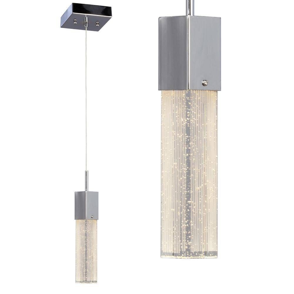 1 Light Mini Pendant – Polished Chrome With Clear Crystal Bubble With Bubble Glass Pendant Lights (View 7 of 15)